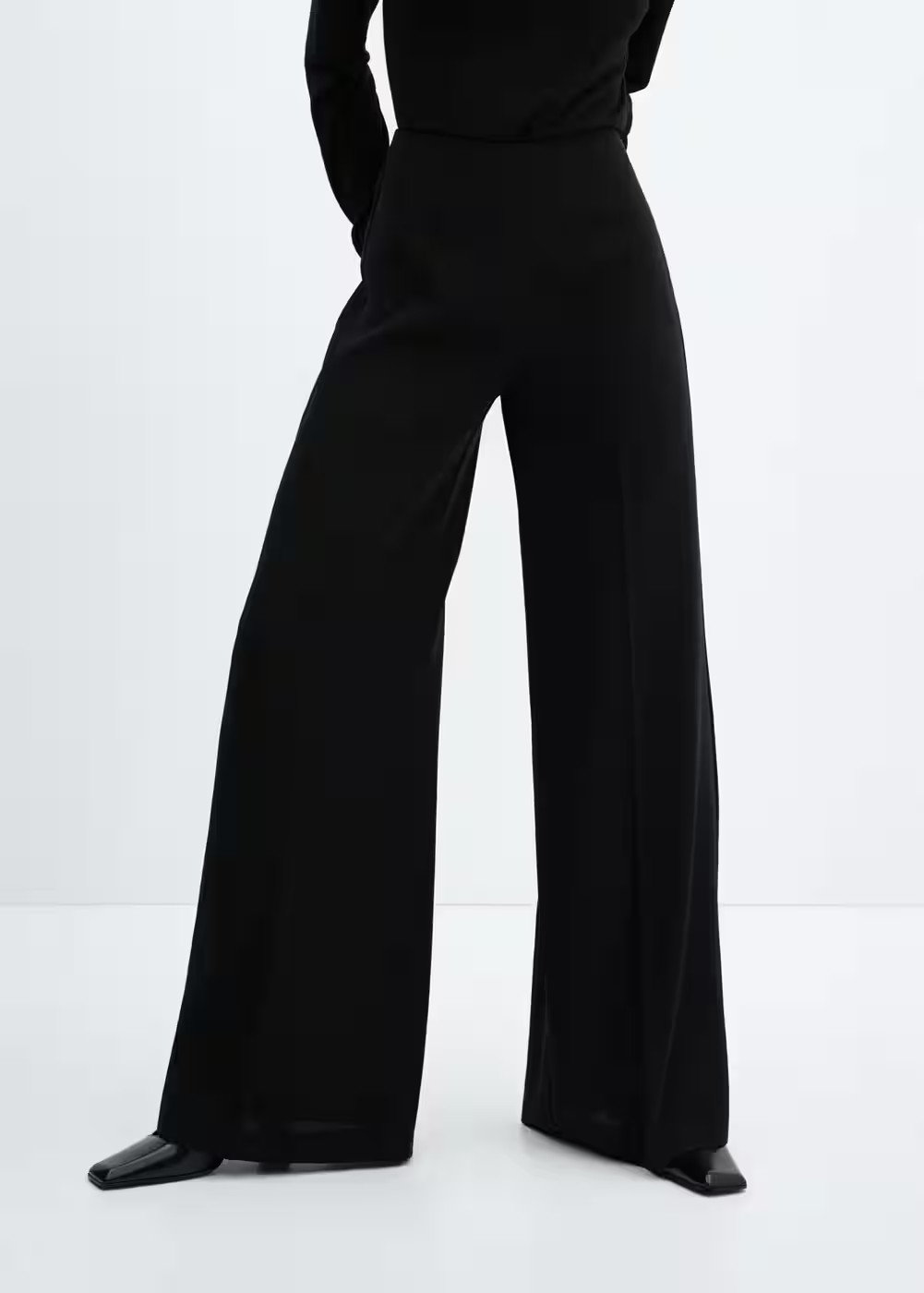 High-waist palazzo pants -  Women | Mango USA | MANGO (US)