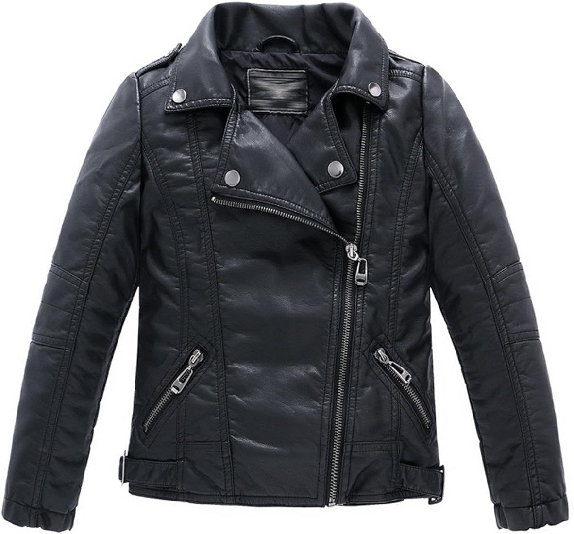 LJYH Children Collar Motorcycle Faux Leather Coats Kids Bomber PU Soft Leather Jackets | Amazon (US)