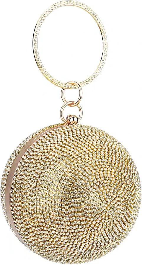 Women's Round Ball Crystal Clutch Purse Rhinestones Evening Handbag Sparkly Sequin Glitter Should... | Amazon (US)