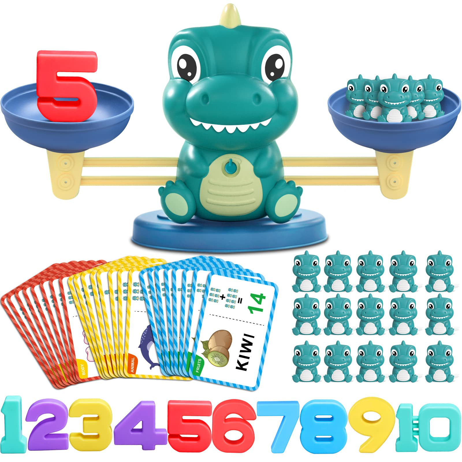 Juguetes de equilibrio matemático de dinosaurio, juguetes Montessori para niños de 3 años, jug... | Amazon (US)