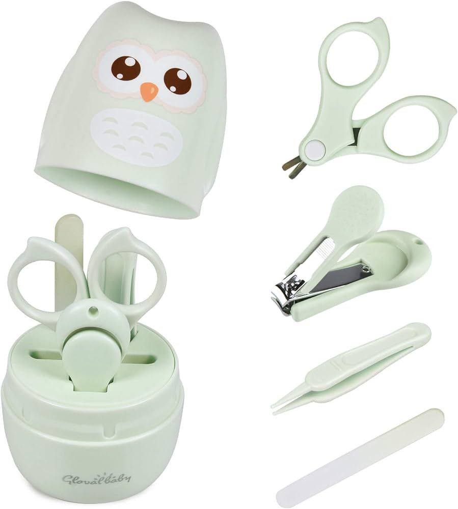 Baby Nail Kit, Baby Manicure Kit and Pedicure kit with Cute Owl Shape Case. Baby Nail Clipper, Sc... | Amazon (US)