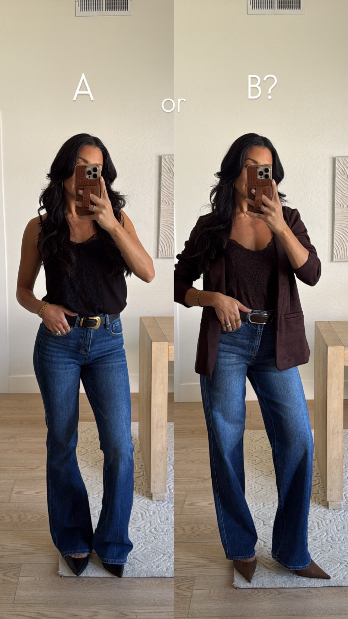 Which outfit would you choose? Sharing all the details here!

Size 1 jeans on left
Size 3 on right

#LTKSaleAlert #LTKSeasonal #LTKgrwm