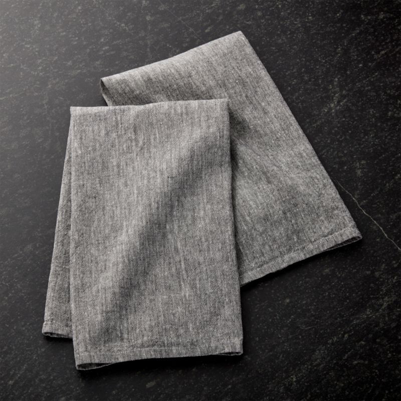 Chambray Grey Dish Towels, Set of 2 + Reviews | Crate and Barrel | Crate & Barrel