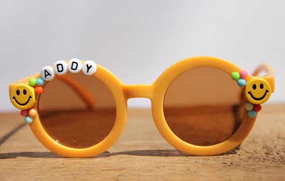 Kids Name Sunglasses  Smiley Face Retro Design  Kids | Etsy | Etsy (US)