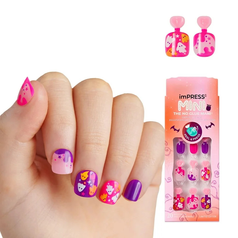 KISS imPRESS Mini Halloween Press On Nails for Kids, ‘Who's Watchin’, 20 Fake Nails | Walmart (US)