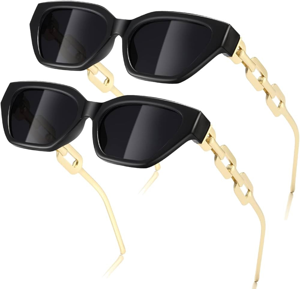 MASDUN Square Sunglasses for Women Men trendy Trendy Sunnies Black White Drive Fashion UV Protect... | Amazon (US)