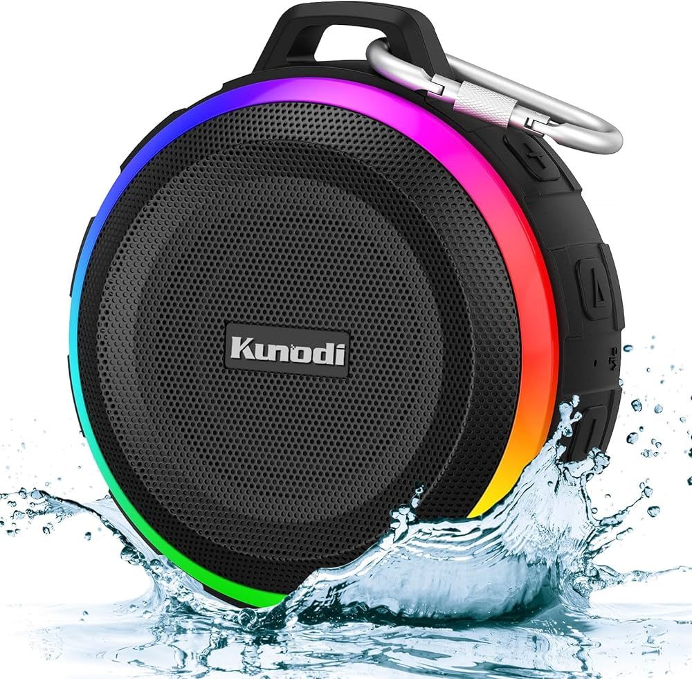 Kunodi Bluetooth Shower Speaker with IPX7 Waterproof, Dynamic Lights, Crisp Clear Sound, True Wir... | Amazon (US)
