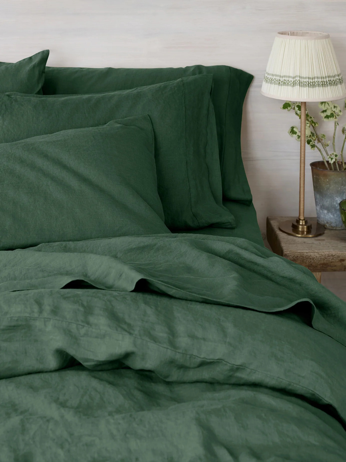 Elm Green Linen Blend Pillowcase (Pair) | Piglet