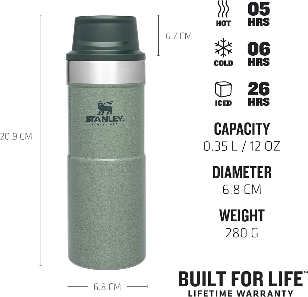 Stanley Trigger Action Travel Mug 0.35L / 12OZ Hammertone Green Leakproof - Tumbler for Coffee, Tea  | Amazon (US)