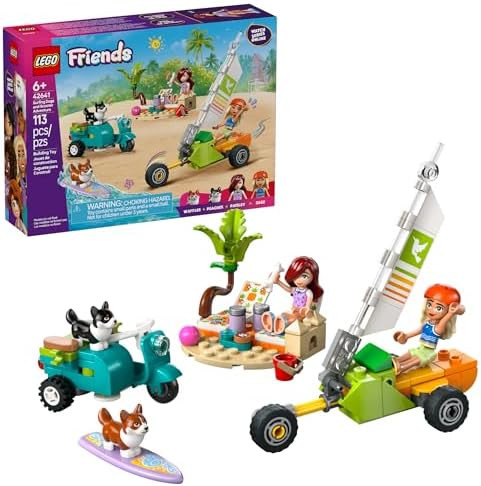 LEGO Friends Surfing Dogs and Scooter Adventure - Building Toy Pretend Play Set for Kids, Girls a... | Amazon (US)