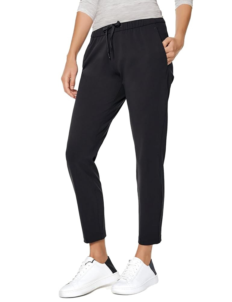 AJISAI Petite/Regular Women's 7/8 Joggers Travel Pants with Pockets Lounge Casual Stretch Workout... | Amazon (US)