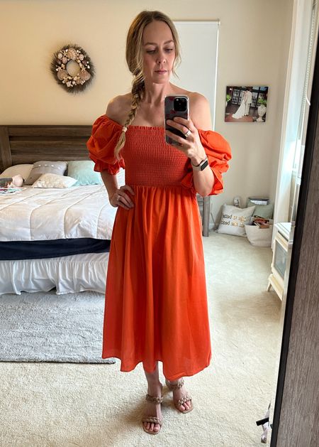 I love orange for summer!! It’s happy and looks great with a tan! 

Sleeves on this can be worn up or off the shoulder! Comes in yellow and pink too.

#LTKSeasonal #LTKover40