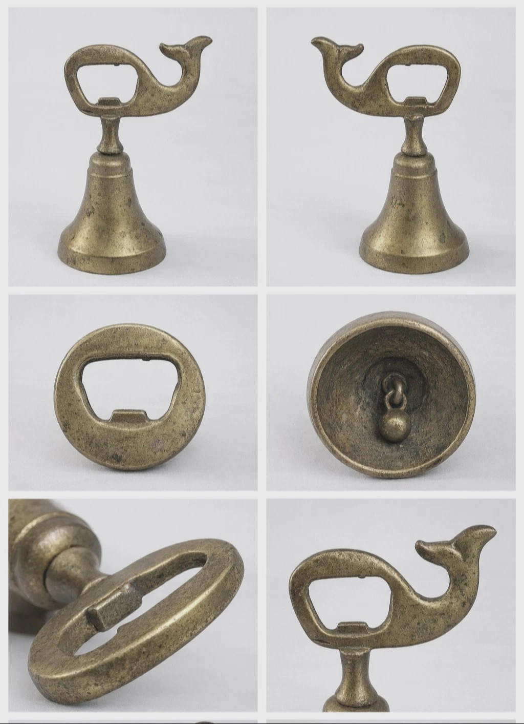 Vintage Solid Brass Whale Bottle Opener Bell Nautical Bar Decor 4” 4.4oz Heavy | eBay | eBay US