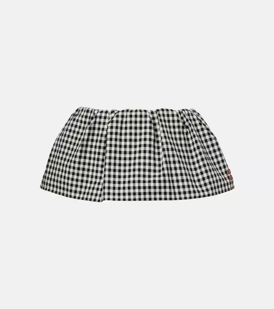 Miu Miu Bubble gingham cotton miniskirt | Mytheresa (US/CA)