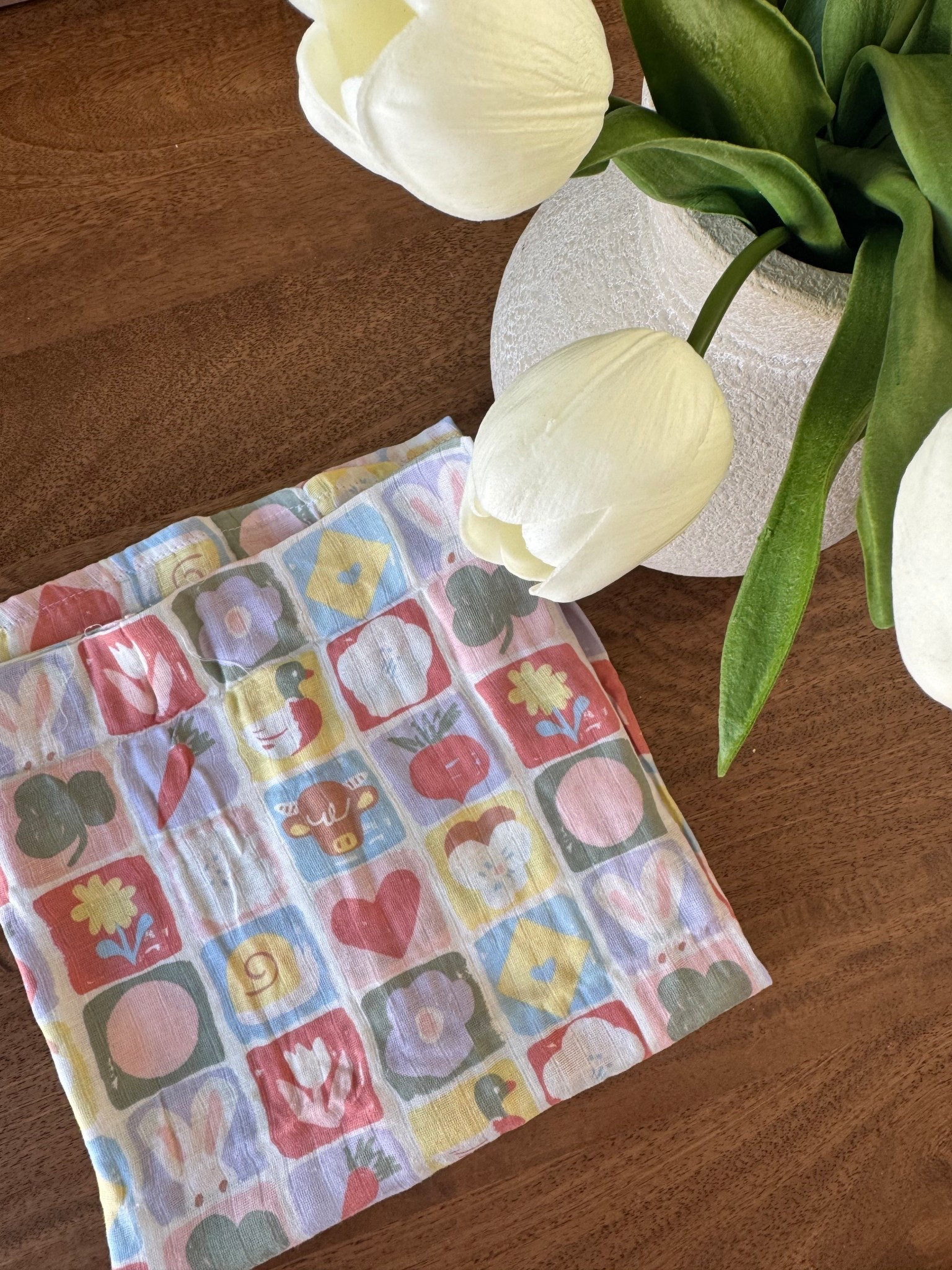 spring pattern muslin swaddle blanket from target 🥕🐣🌸🐰🌷🌼

#LTKBaby #LTKmomlife