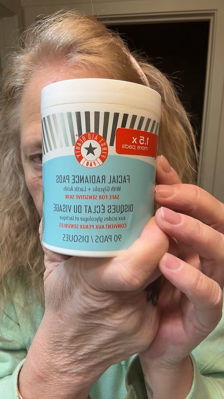 First Aid Beauty Radiance pads are so good to get rid of dry patches on your face. Being 54, these are one of my holy grails  

#LTKBeauty #LTKOver40