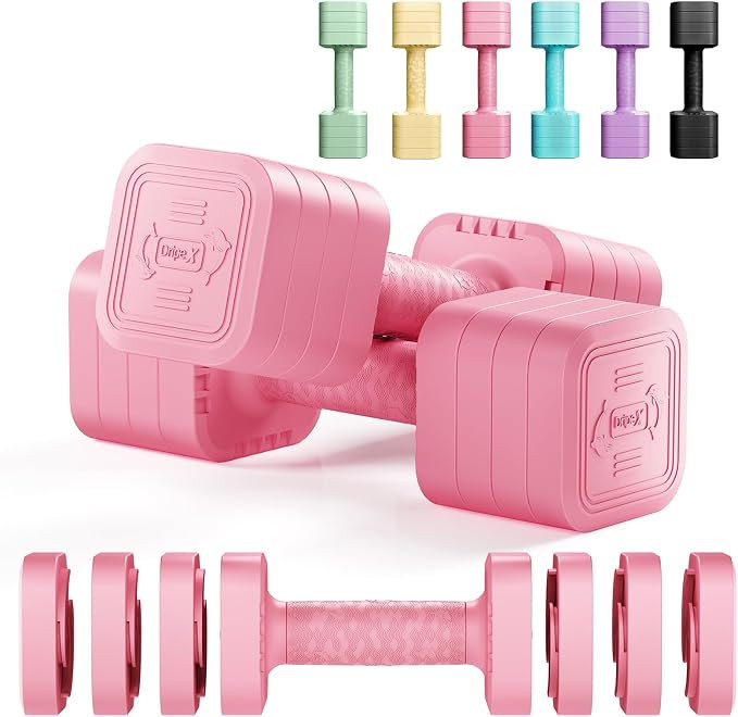 Dripex Hanteln Set 2,5kgx2 und 5kgx2 oder 7,5kgx2, Verstellbare 6 Hantelplatten mit Einem Gewicht... | Amazon (DE)