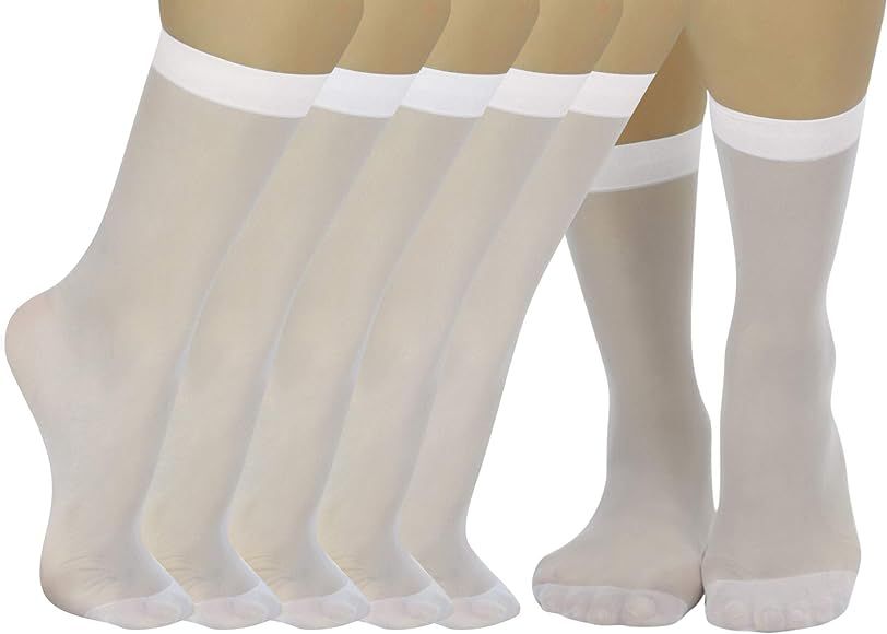 ToBeInStyle Women's Pack of 6 Sheer Nylon Ankle to Mid-Calf Short Stockings | Amazon (CA)