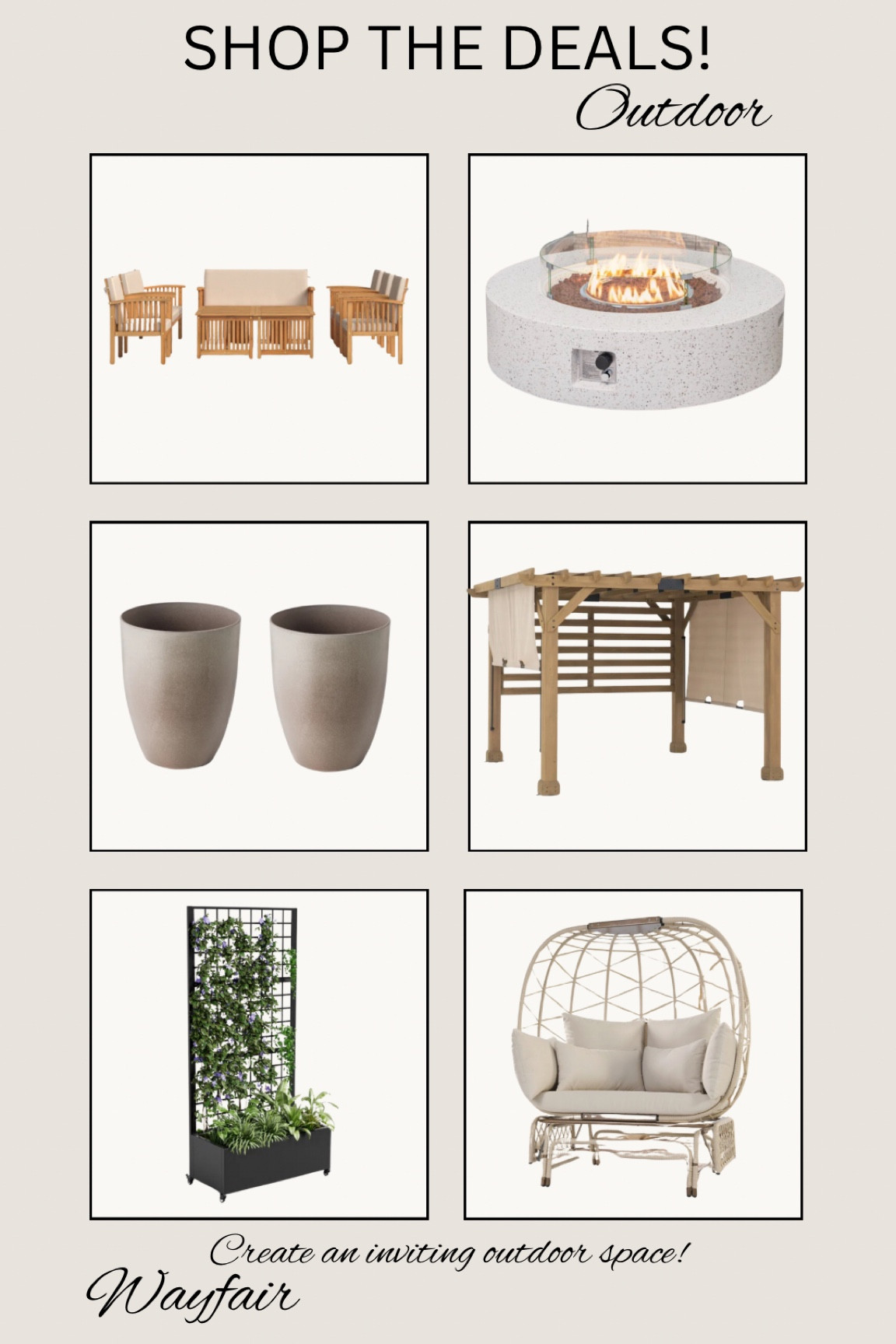 Outdoor DEALS OF THE DAY!

#outdoor #outdoorfurniture #firepit #firetable #planter #gazebo #pergola #plantpot #eggchair #patio #patiofinds #onsale #dealoftheday

#LTKHome #LTKSaleAlert