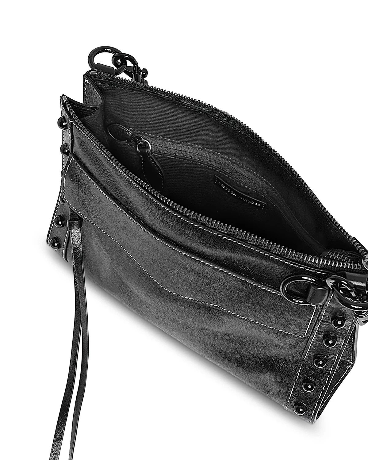 Rebecca Minkoff MAB Studded Leather Crossbody Bag Black | eBay AU
