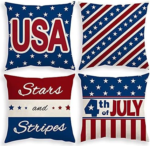 Bunny Chorus 4th of July Decorations 18 x 18 Throw Pillow Cover 4pcs, Independence Day Memorial D... | Amazon (US)