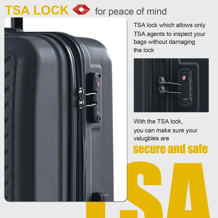Travelhouse 3 Piece Hardshell Luggage Set Hardside Lightweight Suitcase with TSA Lock Spinner Whe... | Walmart (US)