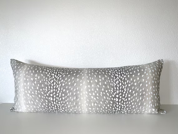 Authentic Vern Yip Antelope Linen Gray Lumbar Pillow Cover / Available in Bolster, Throw, Euro Sh... | Etsy (US)