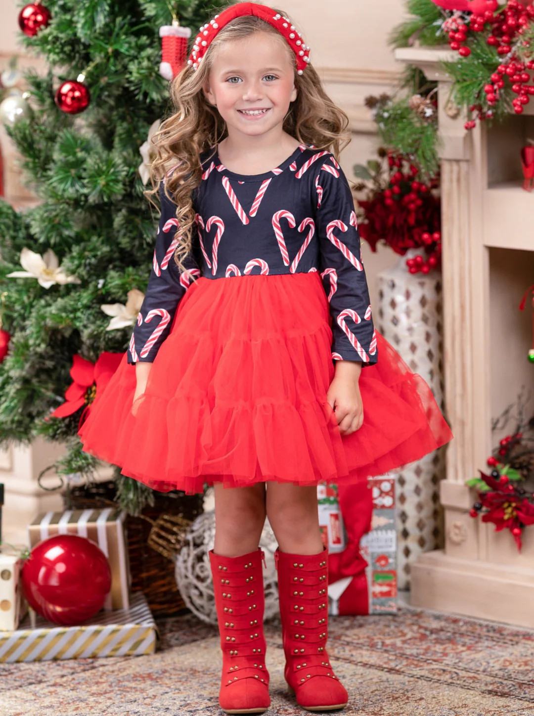I Love Candy Canes Tutu Dress | Mia Belle Girls