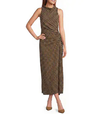 Antonio Melani Kya Gingham Cowl Neck Sleeveless Dress -  6 | Dillard's