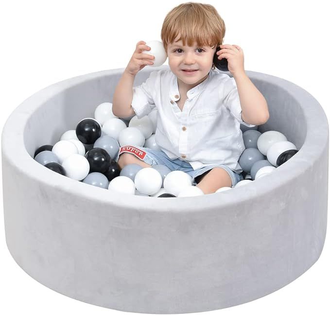 Amazon.com: Foam Ball Pit, Kiddie Memory Ball Pits for Toddlers Kids Babies Ball Playpen Soft Rou... | Amazon (US)