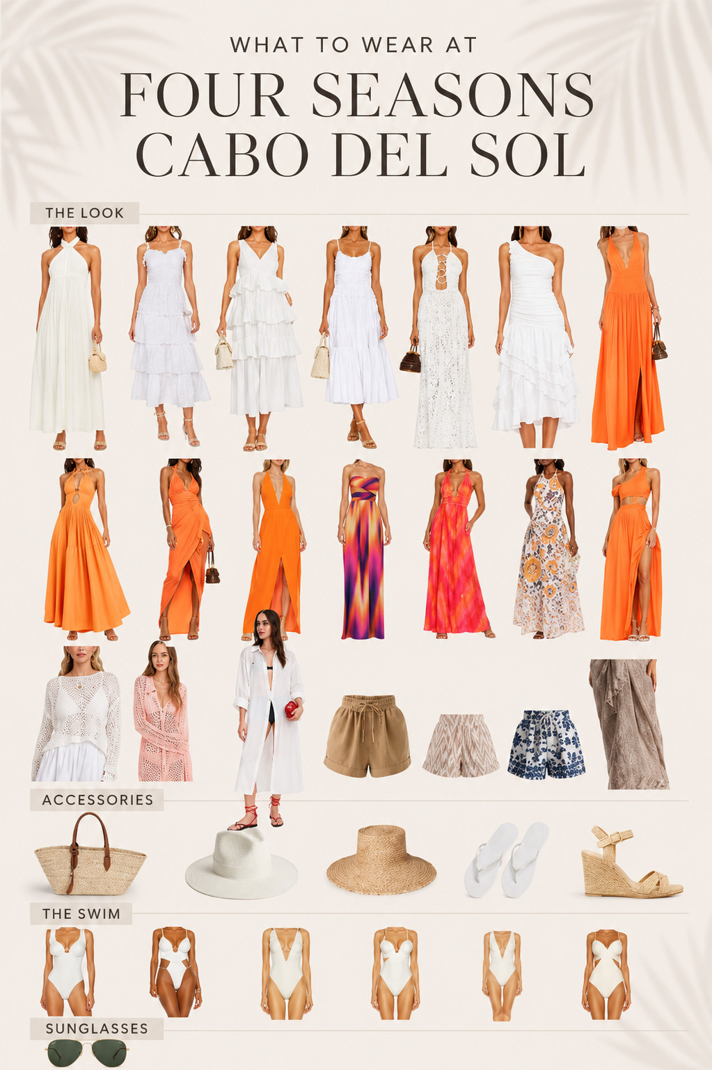 Packing for our wedding anniversary getaway at Four Seasons Resort Cabo Del Sol ✨ Think elevated resort wear, neutral swimwear, a statement hat, and a few pops of color for golden hour dinners overlooking the Sea of Cortez. These are the pieces making it into my suitcase for a few days of pool time, spa appointments, anniversary dinners, and sunset cocktails in Cabo. ☀️🤍 Shop everything linked below — from my favorite resort-ready swimsuits to the accessories that come with me on almost every luxury beach vacation. Luxury resort wear, Cabo vacation outfits, Four Seasons Cabo Del Sol, Beach vacation style, Neutral swimwear, White bikini, Brown bikini bottoms, Resort chic outfits, Vacation capsule wardrobe, Tropical vacation outfits, Luxury travel essentials, Beach hat, Wide brim hat, Pack with me, Vacation packing, Cabo packing list, Anniversary trip outfits, Summer resort fashion, Poolside style, Beach club outfit, Vacation accessories, Straw tote bag, Travel style, Mexico vacation outfits, Golden hour outfit, Orange vacation dress, White cover up, Crochet cover up, Luxury hotel style, Pool day essentials, Reef-safe sunscreen, Beach vacation must haves, Tropical getaway, Warm weather fashion, Vacation wardrobe, Coastal chic style, Resort wear for women, Luxury travel creator, Los Cabos travel, Four Seasons style, Luxury beach vacation, Luxury resort vacation, Cabo San Lucas, Los Cabos Mexico, Beachwear essentials, Vacation outfit inspiration, Travel fashion, Poolside fashion, Luxury travel blogger, Destination anniversary trip, Romantic getaway style, Luxury hotel getaway, Resort fashion inspiration, Carry-on packing, Vacation packing essentials, Summer travel outfits, Beach resort style.

#LTKSwim #LTKTravel #LTKWedding