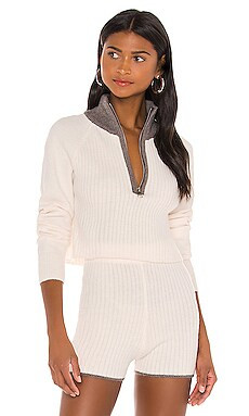 Lovers + Friends Talin Zip Sweater in Cream from Revolve.com | Revolve Clothing (Global)