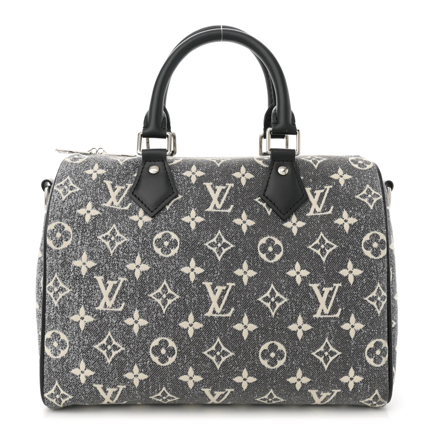 Louis Vuitton Denim Monogram Jacquard Speedy Bandouliere 25 Black | FASHIONPHILE (US)