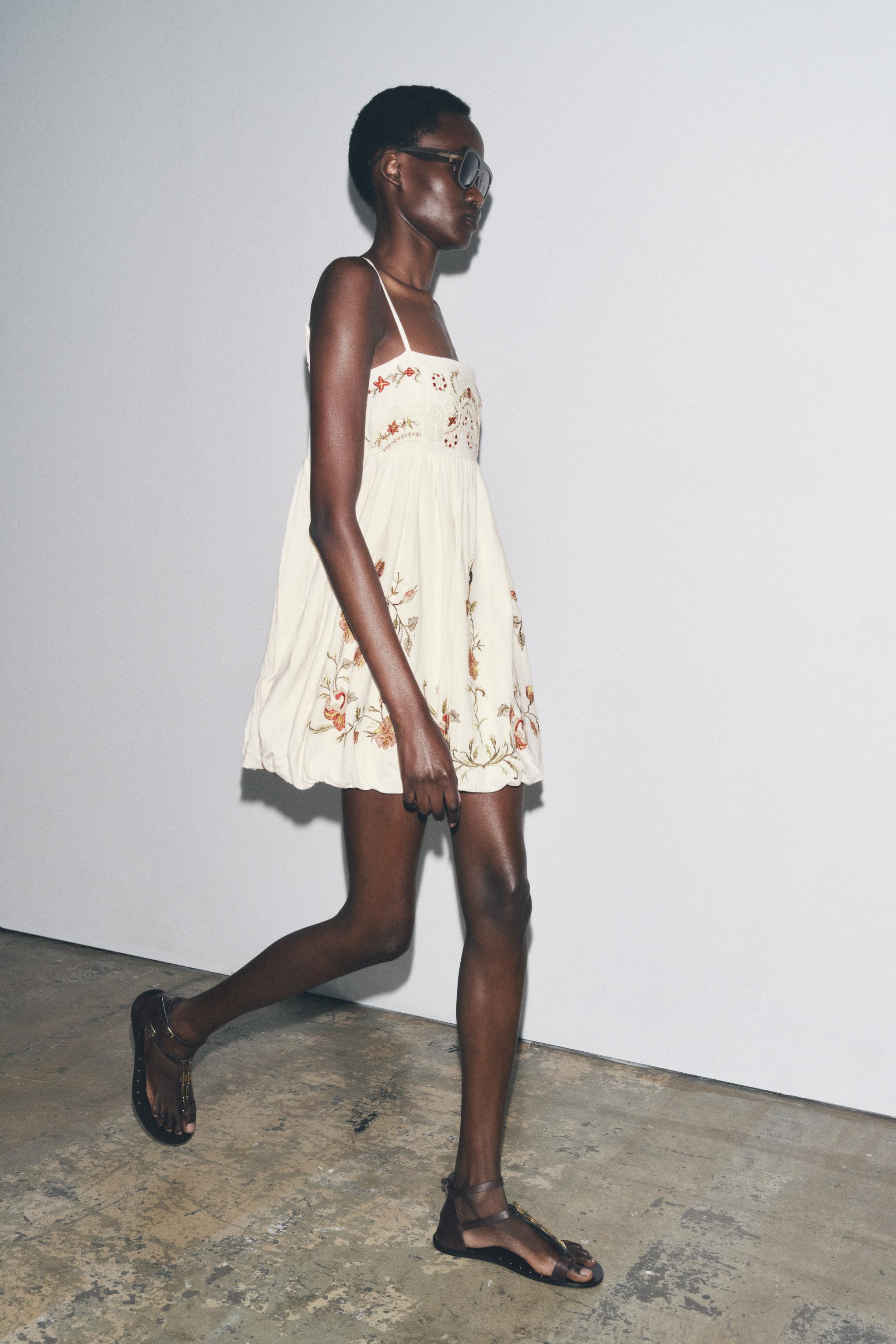 ZW COLLECTION EMBROIDERED SHORT DRESS | Zara UK