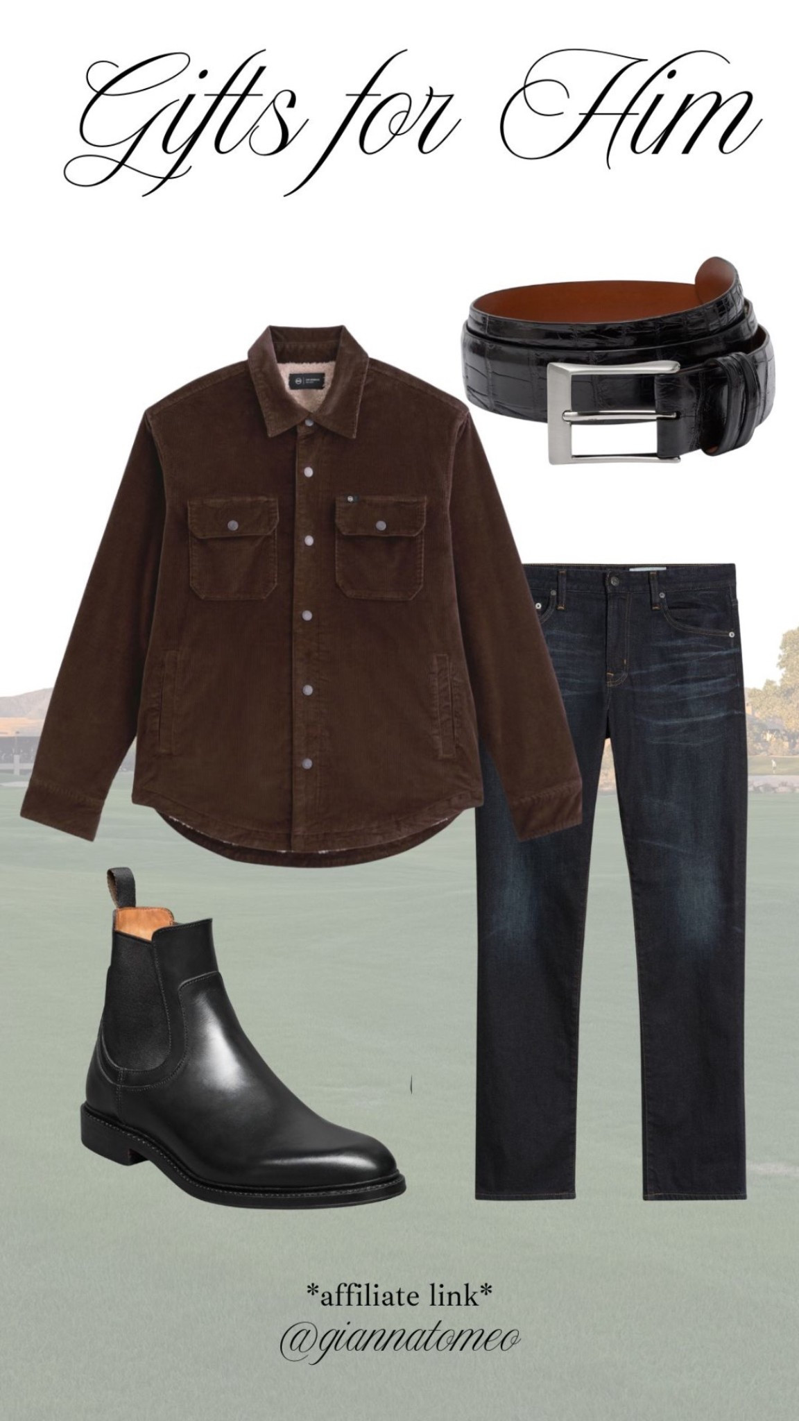 gifts for him! 
Luxury gifts for him 
Men’s coat 
Corduroy jacket 
Jeans 
Slim straight men’s jeans 
Crocodile belt 
Fall style 
Christmas gifts for him 

#LTKMens #LTKootd #LTKGiftGuide