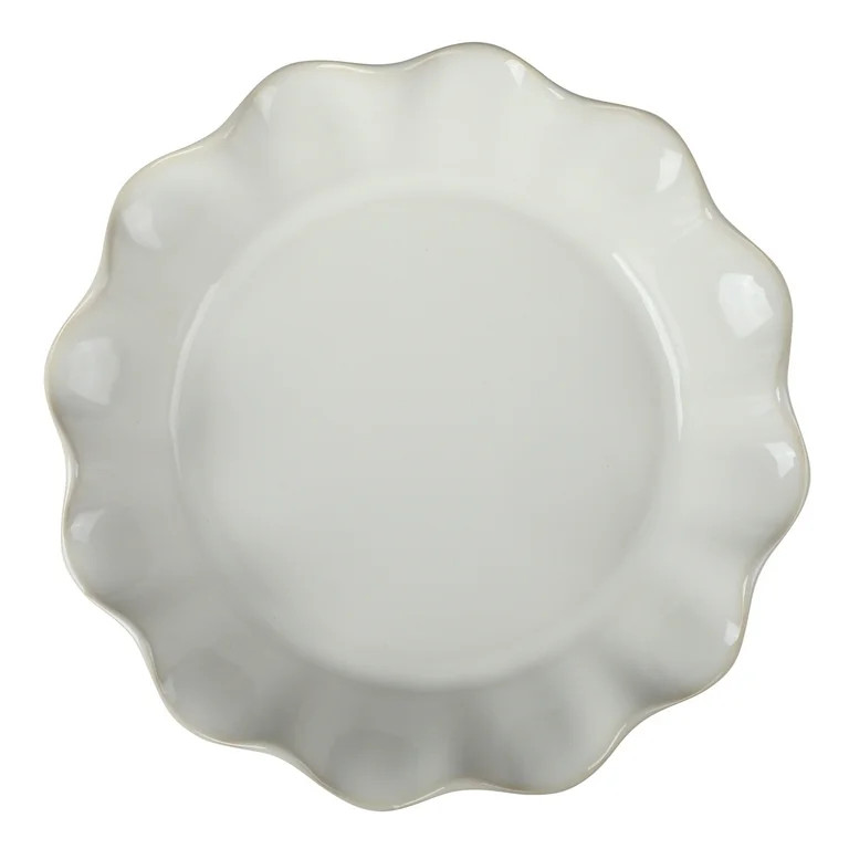 The Pioneer Woman Colette 11-Inch Stoneware Ruffled-Edge Baking Pie Pan & Tart Dish, Linen | Walmart (US)