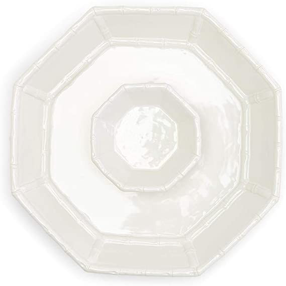 Two's Company Hampton Faux Bamboo Fretwork Chip Platter and Dip Bowl Set | Amazon (US)