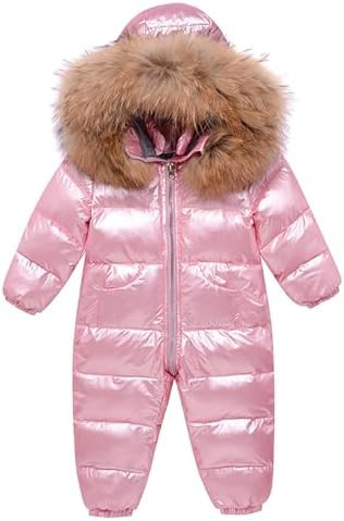 Infant Metallic Snowsuit Waterproof Puffer Snowsuit Quilted Insulated One Piece Ski Jumpsuit Wind... | Amazon (US)