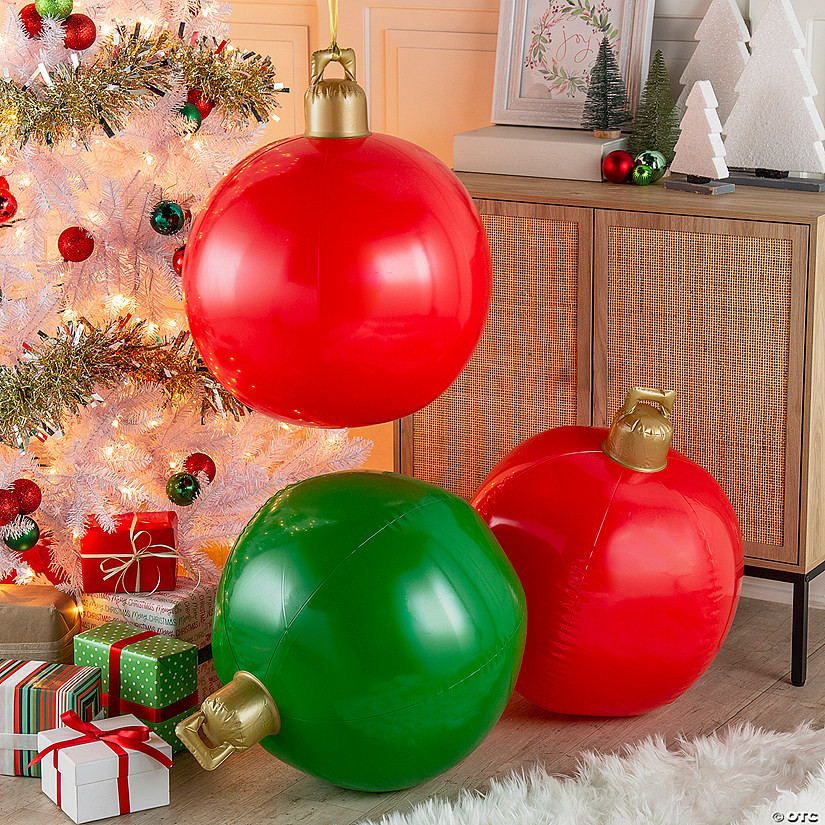 21" x 24 1/2" Large Inflatable Hanging Ball-Shaped Ornaments - 6 Pc. | Oriental Trading Company