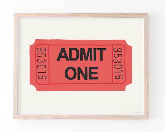 Admission Ticket Signed Art Print. Available Framed or | Etsy | Etsy (US)