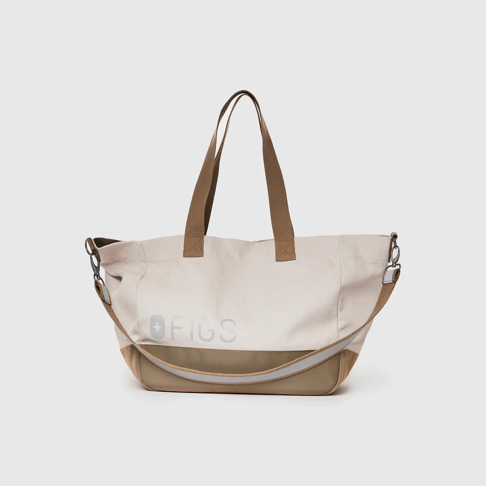 Bone Reflective Laminated Tote - Bone · FIGS | FIGS