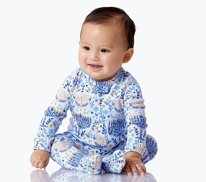 Rifle Paper Co. Hanukkah Organic Nursery Pajama | Pottery Barn Kids