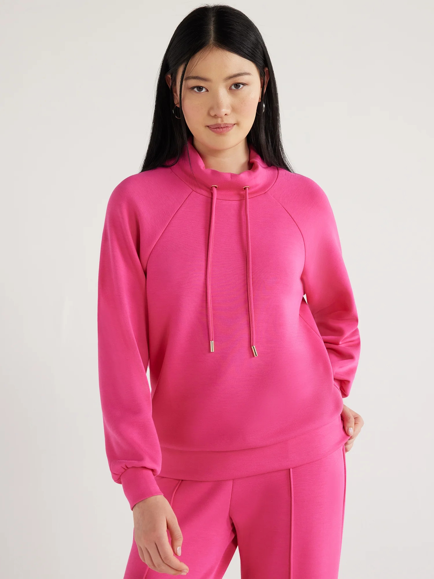 Scoop Women's Scuba Knit Funnel Neck Sweatshirt, Sizes XS-XXL | Walmart (US)