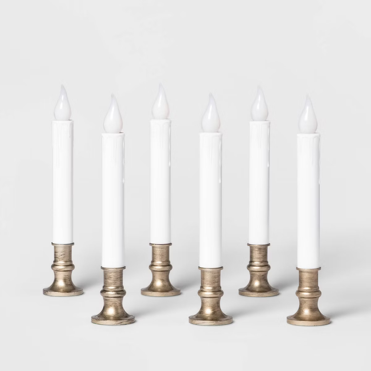 6ct Battery Operated LED Christmas Candolier Warm White with Brushed Silver Base - Wondershop™ | Target