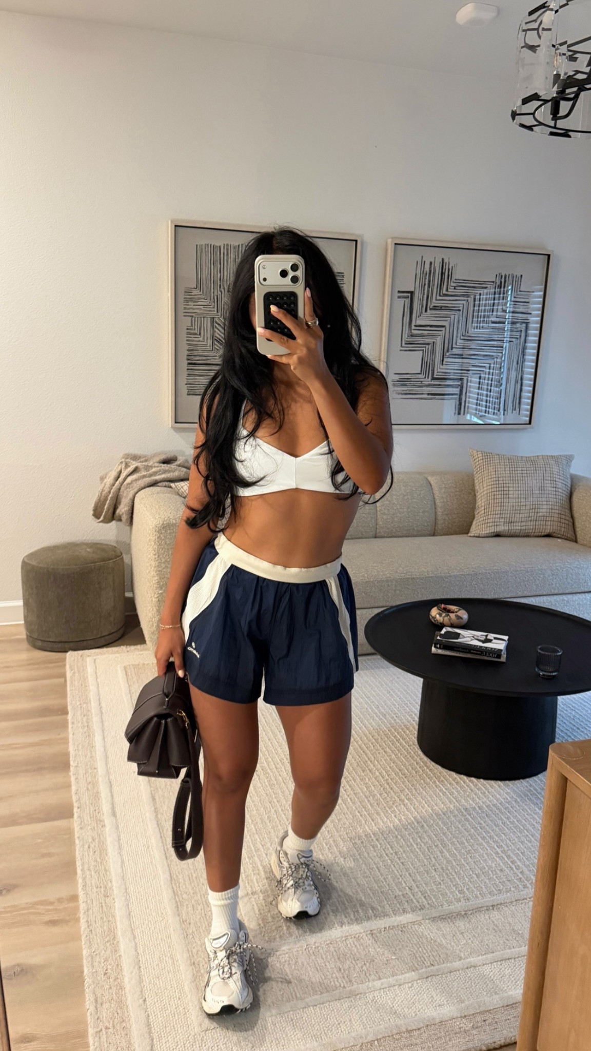 New shorts unlocked 🤓 have built in bike shorts so they’re perfect! Size small, folded over the waist for a shorter look :) and I wear a 8 in my jacket!