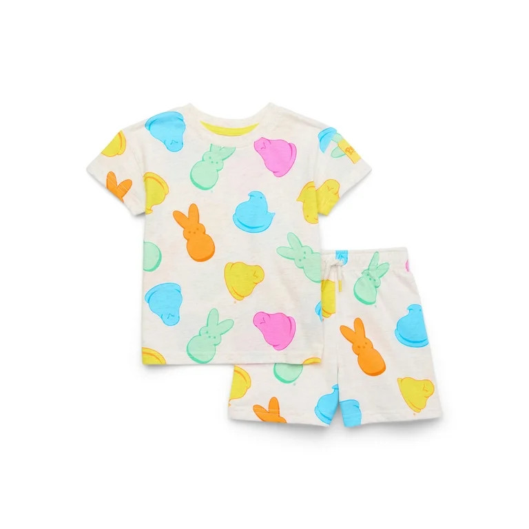 Peeps Toddler Easter Allover Print Tee and Shorts Set, 2-Piece, Sizes 12 Months-5T - Walmart.com | Walmart (US)