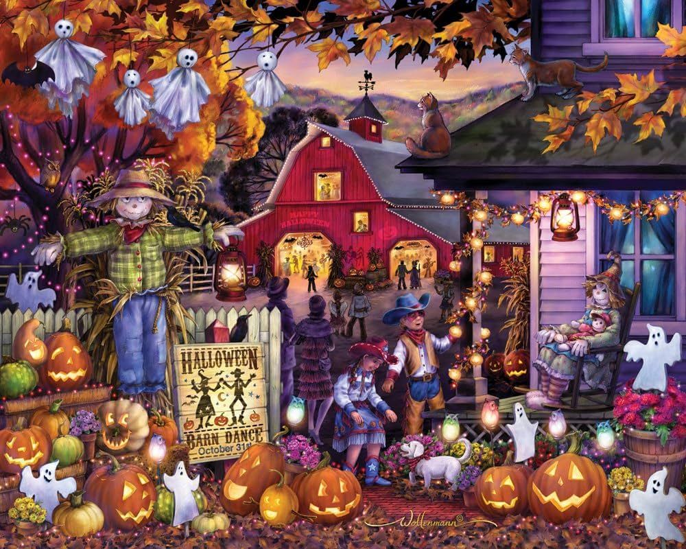 Vermont Christmas Company Halloween Barn Dance Jigsaw Puzzle 1000 Piece | Amazon (US)