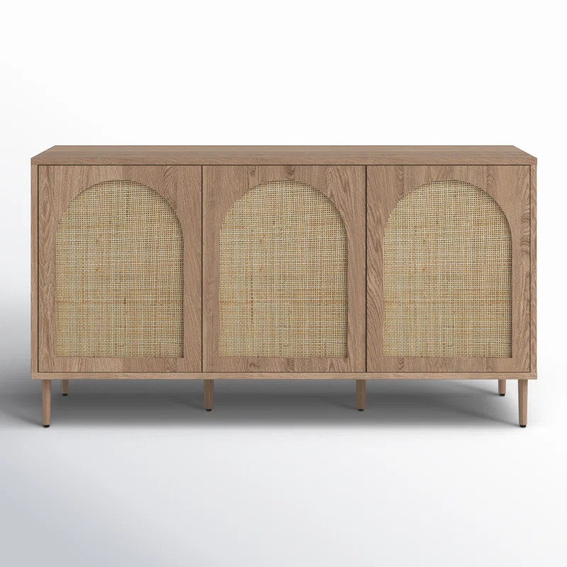 Castyn 56" Wide Rattan Door Sideboard with Adjustable Shelves | Wayfair North America