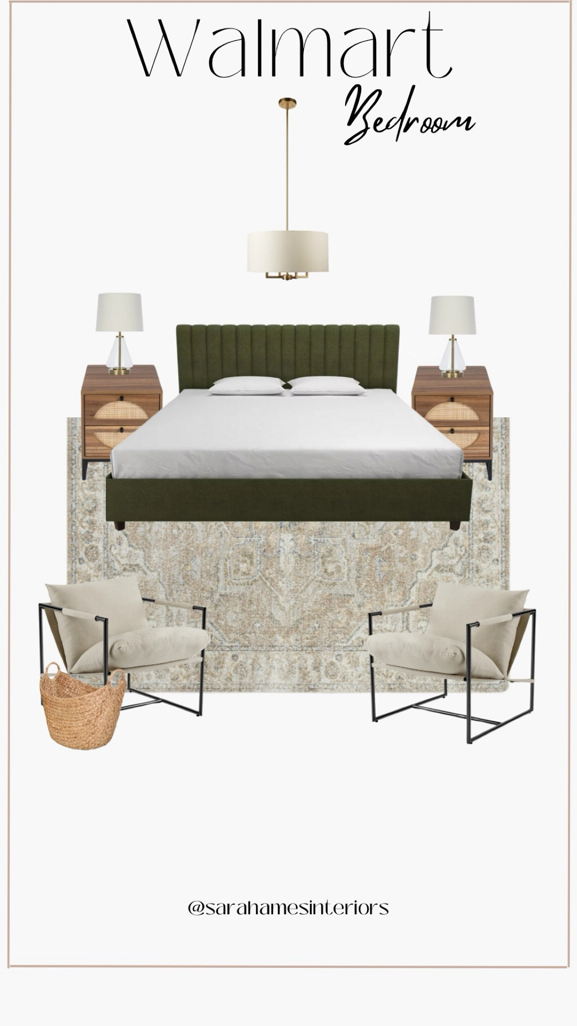 Bedroom design! I love using a bold colour like this green bedroom and complimenting it with organic material and neutral tones. #walmartfinds #bedroomdesign #bedroominspo #primarybedroom #homedesign

#LTKsalealert #LTKstyletip #LTKhome