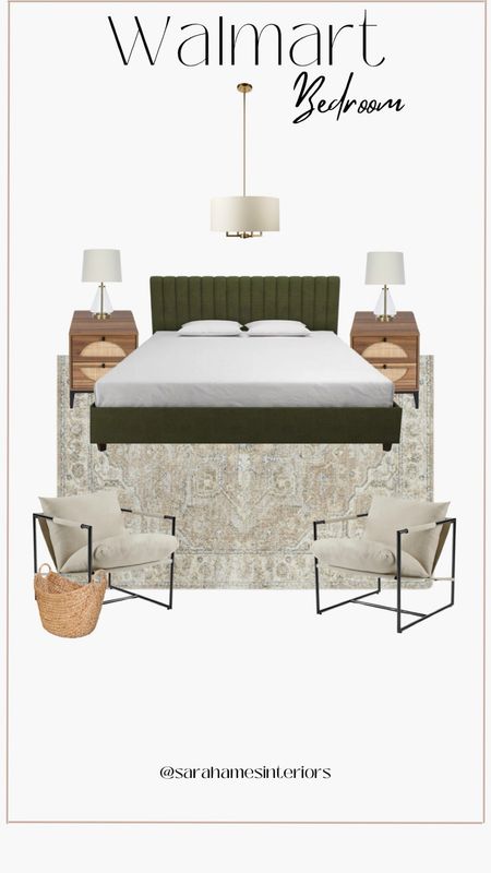 Bedroom design! I love using a bold colour like this green bedroom and complimenting it with organic material and neutral tones. #walmartfinds #bedroomdesign #bedroominspo #primarybedroom #homedesign

#LTKsalealert #LTKstyletip #LTKhome